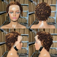 Perruque abordable 13x4 Lace Front coupe Pixie, cheveux humains brésiliens naturels bouclés Pixie, densité 180%, pré-épilée pour femmes noires
