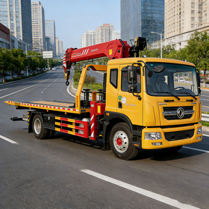 Nouveau Camion de dépannage et de sauvetage intégré avec grue, diesel, manuel, 5 tonnes, plateau plat, haute efficacité - Product Image 1