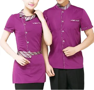 Design Custom Hotel Cleaner Uniforms Sets Housekeeping Nanny Shirt Apron Work Suit Unisex Staff Cleaning Workwear