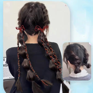 Accessoire capillaire : <span class=keywords><strong>Queue</strong></span> <span class=keywords><strong>de</strong></span> <span class=keywords><strong>cheval</strong></span> tressée volumineuse en ruban, style chinois, <span class=keywords><strong>extension</strong></span> <span class=keywords><strong>de</strong></span> cheveux pour femme, faite à la main, en fibre haute température - Product Image 1