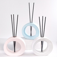 Diffuseur de parfum d'ambiance créatif en plâtre ovale coloré, sans flamme, pour huiles essentielles, avec composition florale fraîche
