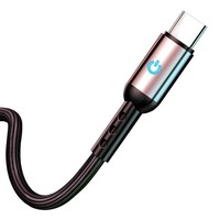 Câble de données tressé Type-C 5A avec voyant lumineux pour téléphones Apple/Android/mobiles, charge rapide 60W max