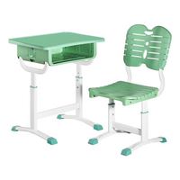 Ensemble bureau et chaise réglables pour étudiants avec tiroir et plateau de travail en plastique pour l'étude en classe