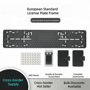 Cadre de plaque d'immatriculation de <span class=keywords><strong>voiture</strong></span> européenne personnalisé, prix d'usine, cadre de plaque d'immatriculation en plastique ABS avec accessoires - Product Image 4