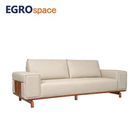 Ensemble de canapés de réception de bureau en bois et cuir, design modulaire moderne, populaire, minimaliste et luxueux EGROspace