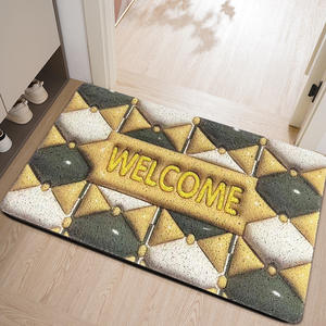Tapis de bienvenue rectangulaire moderne en PVC à motif géométrique, antidérapant, pour entrée, salon, chambre et salle de bain - Product Image 5