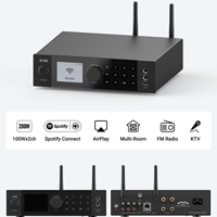 Amplificador de Audio de Clase D de Metal A100 Acrílico de Lujo, 100 W x 2, Subwoofer de Música para el Hogar con Audio Multiestancia