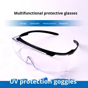 Gafas <span class=keywords><strong>DE</strong></span> <span class=keywords><strong>SEGURIDAD</strong></span> BDS con borde negro, antivaho, Anti-UV, luz azul, lente transparente, protección contra el viento a prueba <span class=keywords><strong>de</strong></span> polvo - Product Image 2