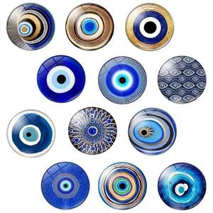 Patch magnétique souple pour réfrigérateur en verre, motif yeux bleus et dorés, populaire, avec pierre précieuse du temps - Product Image 2