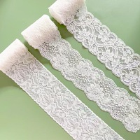 Dentelle large en nylon et élasthanne à motif floral, 8 cm, élastique double face, design européen, accessoires pour sous-vêtements et jupes