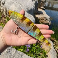 Leurre flottant en plastique de 18 cm pour double pêche, appât synthétique, hameçons triples en acier à haute teneur en carbone, pour la pêche en eau salée