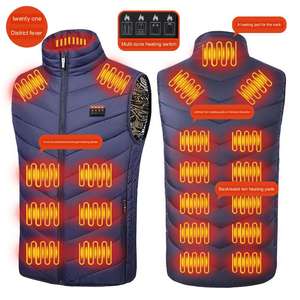 سترة رجالي كلاسيكية ساخنة بوليستر مبطنة 3 مستويات درجة حرارة الجسم ساخنة سترة ببطارية ساخنة - Product Image 2