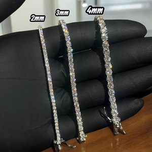 925 Sterling Silber VVS1 D Moissanit Tennis-Kette Runder Brillantschliff Iced Out Halskette für Männer Frauen Hip-Hop-Schmuck - Product Image 6