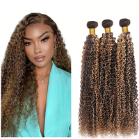 HOPE HAIR P4-27 #   Cheveux humains vierges brésiliens Remy de qualité 9A, 100 % naturels, double trame, bouclés crépus, pour tresses, longueurs de 10 à 30 pouces