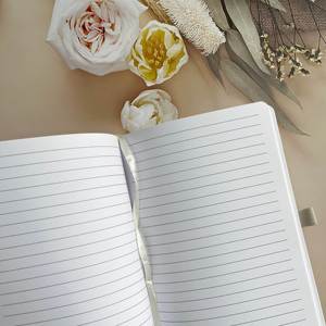 Libreta de Cuero PU <span class=keywords><strong>Beige</strong></span> Personalizada Promocional con Estampado en Caliente, <span class=keywords><strong>Agenda</strong></span> de Negocios con Portaplumas - Product Image 3