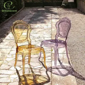 Chaise de fantôme moderne louis, violette, en acrylique transparente, vente de siège, fantôme