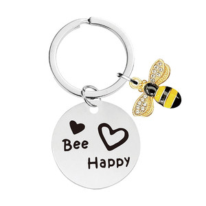 Women Keychain Bee Happy Keyring Friend Keychain <strong>Gift</strong> for Mom Aunt Daughter <strong>Niece</strong> Friends Inspirational <strong>Gift</strong> Friend <strong>Gift</strong> - Product Image 4