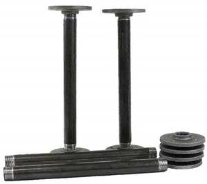 Patas de mesa de centro de bloque de madera de tubo de bloque de carnicero DIY con codo en T de brida de suelo de 1/2 ''3/4'' - Product Image 6