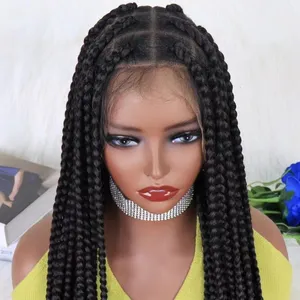 New Arrival Synthetic Lace Front Wig Braid African 36 inches Braid Lace Front full lace braid wigs