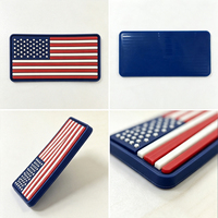 Écussons personnalisés en PVC souple, logo 3D, drapeau rectangulaire, drapeaux américains, étiquettes pour jeans, chapeaux, accessoires de vêtements à coudre, vente en gros OEM