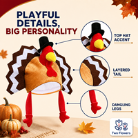 Chapeau en peluche de dinde de Thanksgiving, costume de récolte, jeu de rôle, carnaval, cosplay, vente chaude, léger, doux, en matière flottante, pour adulte, taille unique