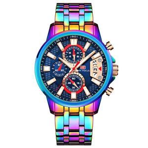Drioshipping lujo Arco Iris moda cronógrafo reloj deportivo para hombres relojes de pulsera de cuarzo MINI FOCUS reloj Masculino - Product Image 2