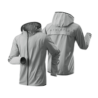 Veste coupe-vent à capuche de haute qualité, 90% nylon, 10% élasthanne, respirante, avec inscription au dos, veste de sport personnalisée pour hommes