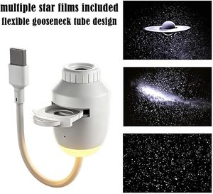 Projecteur de lumière nocturne USB portable 2-en-1 avec 3 films de projection pour la décoration de la chambre, du plafond et de la voiture - Product Image 2