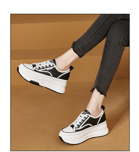 Cool Girl Outdoor Super Height ha aumentato le scarpe da Sneakers traspiranti scarpe Casual in pelle di mucca da donna - Product Image 3