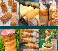 Machine commerciale à cornets de beignets type cheminée, 8 moules, en acier inoxydable, pour gâteaux, pains et glaces