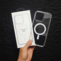 Coque transparente magnétique antichoc en TPU et acrylique pour iPhone 17 Pro Max