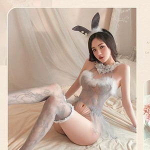 ชุดชั้นในบันนี่เกิร์ลสีดำเทา จีสตริงเอวต่ำ ชุดเซ็กซี่สำหรับผู้หญิง ชุดคอสเพลย์ ชุดยูนิฟอร์ม ชุดนอน - Product Image 4