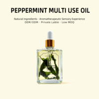Huile pure naturelle infusée aux fleurs de menthe poivrée, huile thérapeutique hydratante et nourrissante pour le visage et le corps, huile de massage aromathérapeutique, vente en gros 50ml
