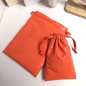 High Quality Soft OEM Custom Logo PU Leather <b>Drawstring</b> <b>Pouch</b> Gift Makeup Perfume Packing Leather Dust Waterproof <b>Pouch</b> - Product Image 2