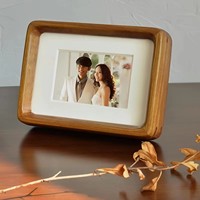 Bingkai Foto Teak Modern Kreatif Buatan Tangan Ramah Lingkungan 4x6 Berlapis 3.5x5 Tepi Bulat Dekorasi Rumah Kantor Meja Kerja Langsung dari Pabrik