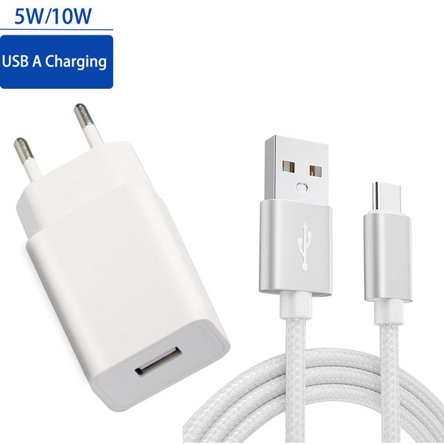 USB 5V 1A, 5V/2A Wall Charger Adapter With 1 Meter USB to Type-C Cable for iPhone 15/16, Android Smartphones & Tablets (1 Set)