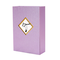 Incroyable parfum uae laxury carré arabe violet étiquette métallique arabe dubai arabie saoudite emty rigide flip magnétique boîte de parfum