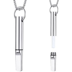 Collana da uomo in acciaio inossidabile per smettere di fumare Vaping diffusore di olio essenziale Fidget gioielli da meditazione per alleviare l'ansia - Product Image 5