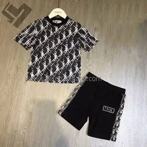 Brand Summer Children's Clothing Sets Designer Print Boy And Girls Summer Two Piece Sets Luxury T-shirt And Shorts Set