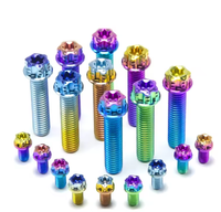 Sekrup Titanium Torx Pan Head Metrik Inci Kelas TC2/TC4 Warna Anodized ISO14583 Kustom OEM Sepeda Motor Dirgantara