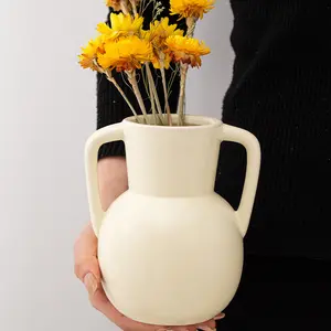 Wa Simple Binaural Ceramic Vase For Home For Modern Flower Arrangements In Living Room Silent Wind Home Stay Model Decoration