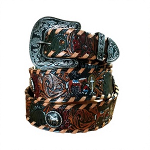 Cinturón Casual de Cuero Vacuno de Alta Calidad, Duradero y a la Moda, Hecho en India, Marca BS INTERNATIONAL NA132, con Hebilla de Calavera de Acero para Hombre - Product Image 3