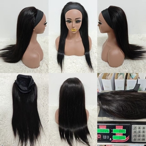 Letsfly 52$ Promotion Headband <b>Wigs</b> 22inch Straight Natural Black Highlight Color 100% Human Hair <b>Wigs</b> Wholesale 210gram Stock - Product Image 3