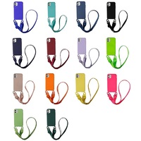 Étui de téléphone en silicone antichoc et étanche avec cordon tour de cou pour 16/14/15/17 Pro Max avec coque souple amovible