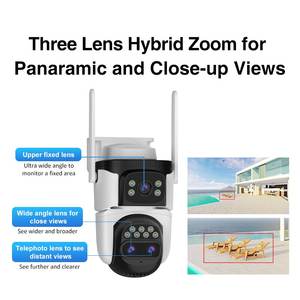 กล้องรักษาความปลอดภัยอัตโนมัติตรวจจับการเคลื่อนไหวในเวลากลางคืนไฟคู่12MP ซูมได้สามเลนส์ PTZ - Product Image 3