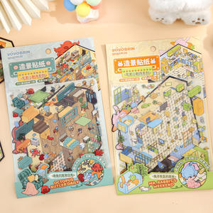 3 Hojas por Paquete <span class=keywords><strong>de</strong></span> Pegatinas 3D <span class=keywords><strong>de</strong></span> Paisajes, <span class=keywords><strong>Serie</strong></span> Cine en <span class=keywords><strong>Casa</strong></span>, Pegatinas Originales Hechas a Mano para Interiores, Pegatinas <span class=keywords><strong>de</strong></span> Escenas Divertidas - Product Image 2