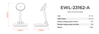 Etech 3-en-1 Qi2 Certifié 15W Chargeur sans fil Port Type-C Table de chevet à alignement magnétique pour la conception Vente à chaud Support pour écouteurs