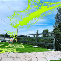 Voile d'ombrage circulaire en tissu fluorescent à découpes laser, extensible UV, pour décoration de fête et événements