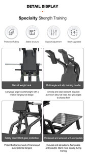 Máquina de Sentadillas Comercial de Alta Resistencia, Estructura de Acero Elíptica Plana, Barra Guía Cromada de 40 mm, <span class=keywords><strong>Prensa</strong></span> de Piernas con Carga de Discos para Gimnasio - Product Image 4