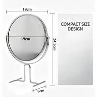Personalized Double-Sided Standing Cosmetics Mirror Chrome Finish Design 3x Magnifying Feature CE Certified Desktop Makeup Use